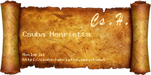 Csuha Henrietta névjegykártya